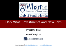 EB-5 Visas: Investments and New Jobs