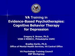 VA Training in Cognitive Behavioral Therapy for Depression