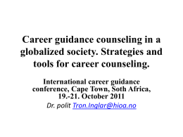 Career guidance counseling in a globalized society