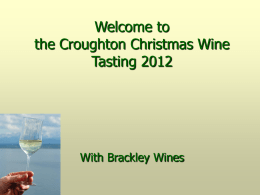 Welcome to the Croughton Christmas Wine Tasting 2012