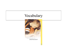 Vocabulary & Comprehension - READING FIRST IN VIRGINIA