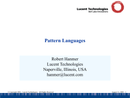 Pattern Languages