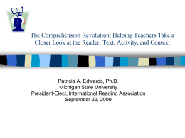The Comprehension Revolution: Helping Teachers Take a