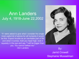 Ann Landers July 4, 1918