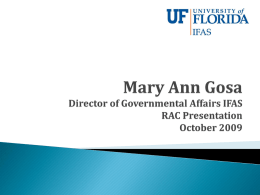 Mary Ann Gosa Director of Governmental Affairs Institute