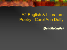 A2 English & Literature Poetry