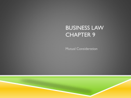 BUSINESS Law Chapter 9 - Pleasant Valley High School