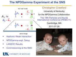 Hadronic PV and latest results – Neutron capture reactions