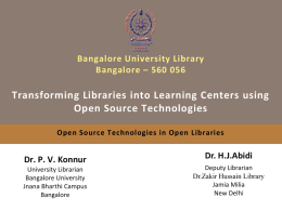 Bangalore University Library Bangalore – 560 056