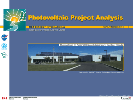 Photovoltaic Project Analysis