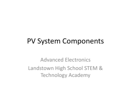 Photovoltaic Solar System Components