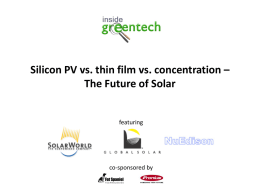 Silicon PV vs thin film vs. concentration