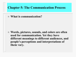 Chapter 5: The Communication Process