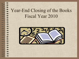 Year-End Closing of the Books