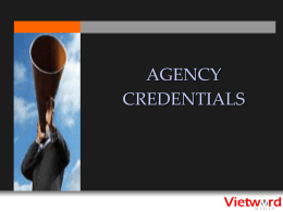 AGENCY CREDENTIALS - Nguyen Hoang SINH
