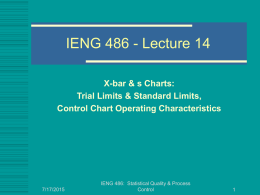 IENG 486 Lecture 14 - Operating Curve Characteristics