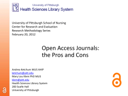 Open Access & Scholarly Authors - D