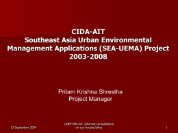 Southeast Asia Urban Environmental Management Applications