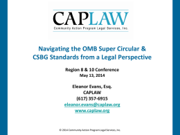 OMB Super Circular & CSBG Standards with Eleanor Evans, …