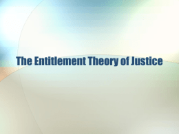 The Entitlement Theory of Justice