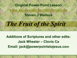 FRUIT OF THE SPIRIT - Power Points to Jesus