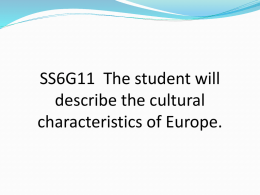 Cultural Characteristics of Europe