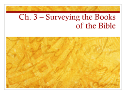 Ch. 3 – Surveying the Books of the Bible