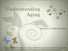 Aging - The Master's College