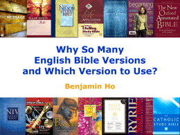 Why So Many English Bible Versions and Which Version to Use?