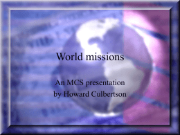 World missions - Southern Nazarene University