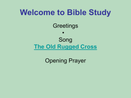 Welcome to Bible Study