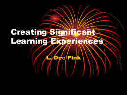 Creating Significant Learning Experiences