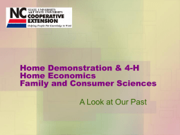 Home Demonstration Home Economics Family and Consumer …