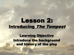 Lesson 2: Introducing The Tempest