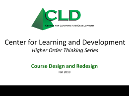 Course design and re
