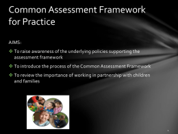 Critique of Assessment Framework for Practice