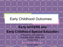 Iowa’s State Performance Plan: Early Childhood Outcomes