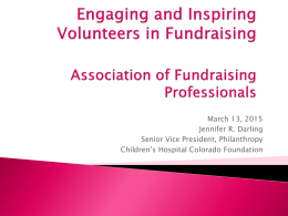 Engaging and inspiring volunteers in fundraising