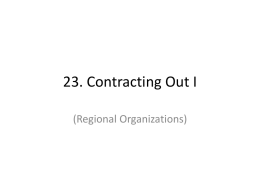 23. Contracting Out I