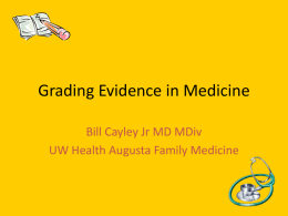 Evidence rating - Evidence-Based Medicine