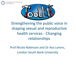 Strengthening the public voice in shaping sexual and