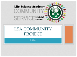 LSA Community Project - Life Science Academy