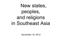New states, peoples, and religions in Southeast Asia