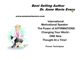 Presenting Dr. Anne Marie Evers