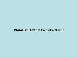 WHO WAS ISAIAH? - South Walton Church of Christ