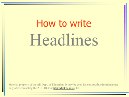 How to write headlines