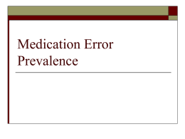Medication Error Prevalence