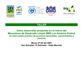 Introduccion, Taller MDL, San Salvador, marzo 2003