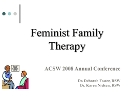 Social Work and Feminist Family Therapy