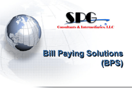 Selling Your Ideas - BILL PAYING SOLUTIONS (BPS)